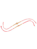 Thumbnail for NVR Men Set of 2 Red & Gold Floral Design Artificial Beads Thread Rakhi Combo