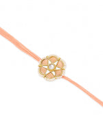 Thumbnail for NVR Set of 2 Peach Color Artificial Stones & Pearls Bhaiya Bhabhi Rakhi Combo