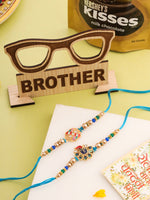 Thumbnail for NVR Men Set of 2 Blue Artificial Stones & Beads Thread Rakhi, Combo for Rakshabandhan