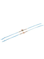 Thumbnail for NVR Men Set of 2 Blue Artificial Stones & Beads Thread Rakhi with Roli Chawal Chandan & Mishri
