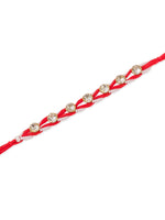 Thumbnail for NVR Men Set of 2 Red Artificial Stones & Rudraksh Thread Rakhi, Combo for Rakshabandhan