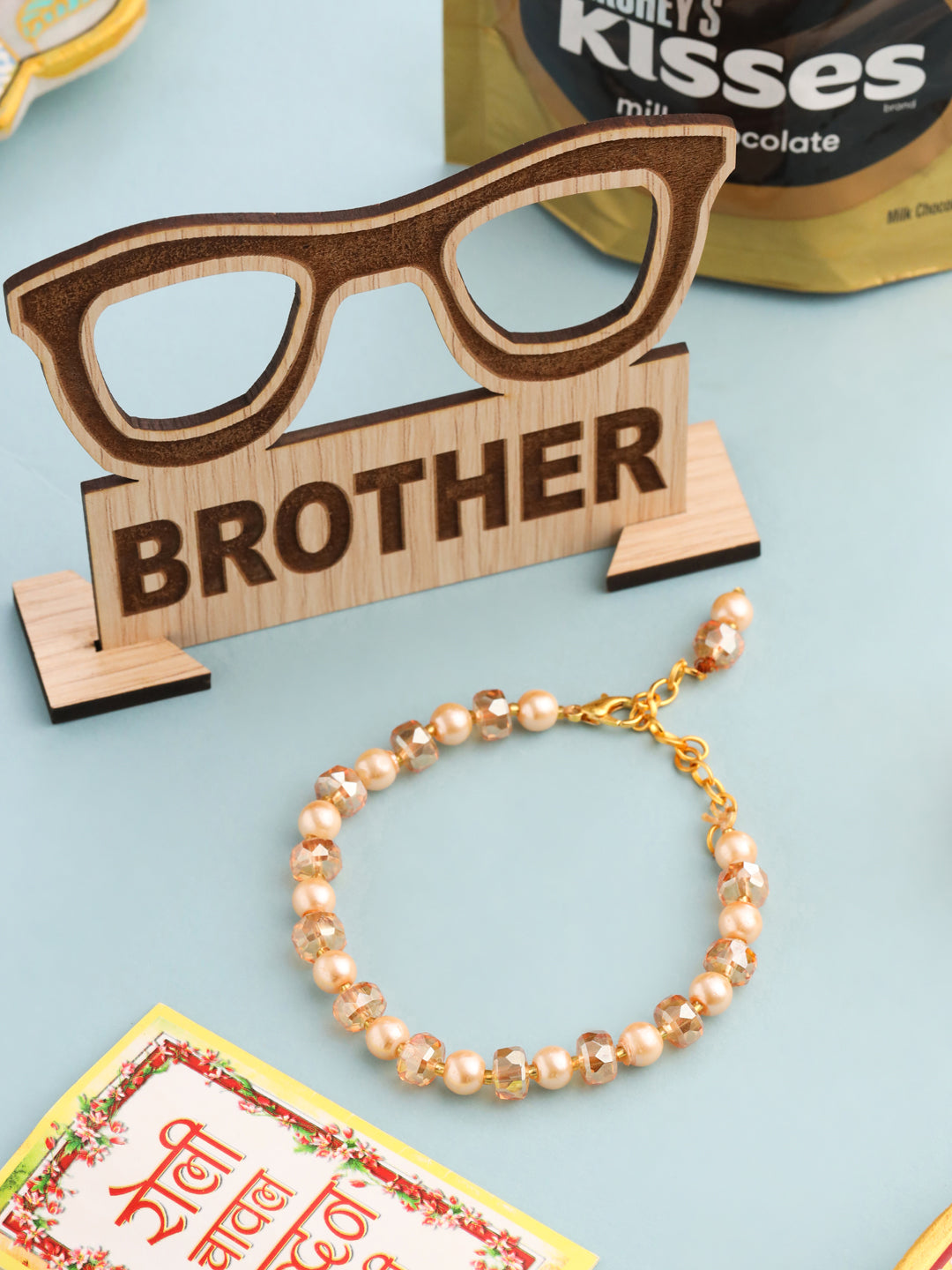 NVR Women Gold Toned Artificial Beads Wraparound Rakhi, Combo for Rakshabandhan - Distacart