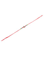 Thumbnail for NVR Men Multicolor Artificial Stones & Beads Floral Design Thread Rakhi with Roli Chawal Chandan & Mishri - Distacart