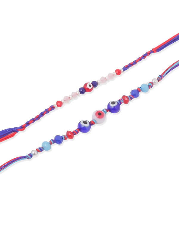 NVR Men Multicolor Evil Eye Artificial Beads Thread Rakhi, Combo for Rakshabandhan - Distacart