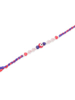 Thumbnail for NVR Men Multicolor Evil Eye Artificial Beads Thread Rakhi with Roli Chawal Chandan & Mishri