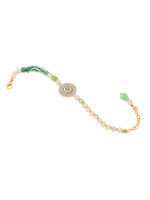 Thumbnail for NVR Women Green Artificial Stones & Beads Floral Wraparound Rakhi, Combo for Rakshabandhan
