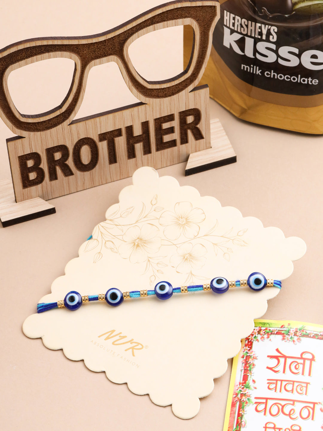 NVR Men's Blue Evil Eye Thread Rakhi, Combo for Rakshabandhan - Distacart
