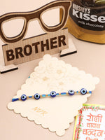 Thumbnail for NVR Men's Blue Evil Eye Thread Rakhi, Combo for Rakshabandhan