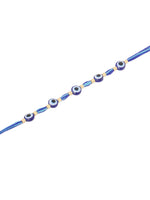 Thumbnail for NVR Men's Blue Evil Eye Thread Rakhi with Roli Chawal Chandan & Mishri