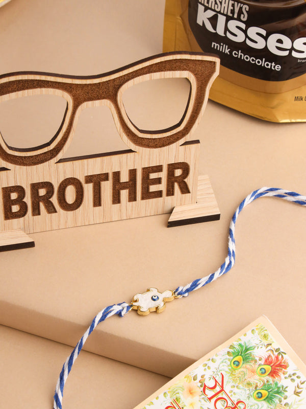 NVR Blue Evil Eye Men's Thread Rakhi, Combo for Rakshabandhan
