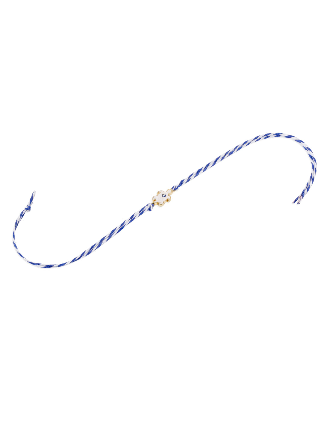 NVR Men Blue Evil Eye Thread Rakhi with Roli Chawal Chandan & Mishri