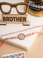 Thumbnail for NVR Men Set of 2 Multicolor Artificial Stones & Beads Thread Rakhi Combo