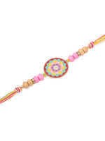 Thumbnail for NVR Men Set of 2 Multicolor Artificial Stones & Beads Thread Rakhi Combo