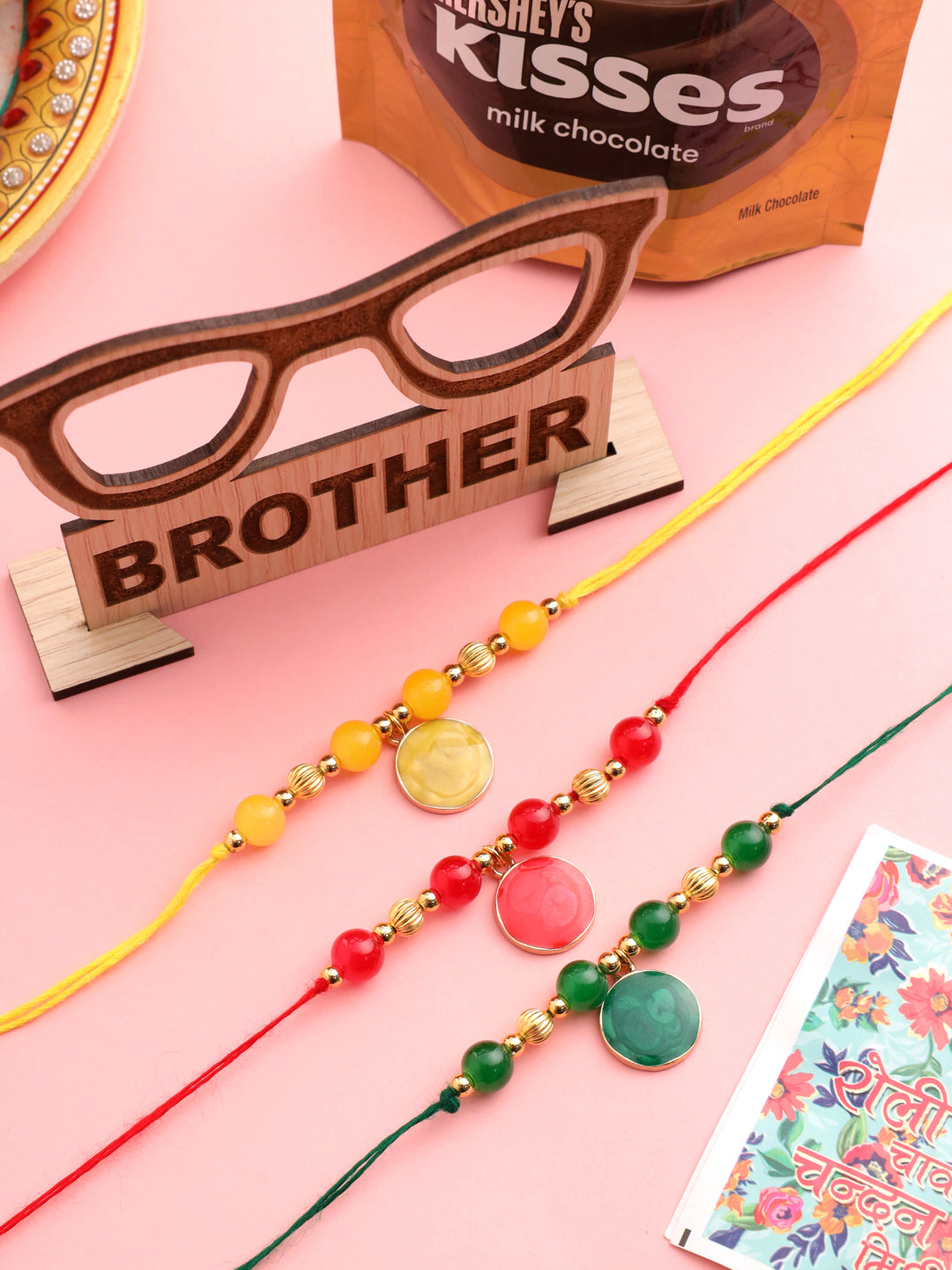 NVR Men Set of 3 Multicolor Artificial Beads Thread Rakhi, Combo for Rakshabandhan - Distacart