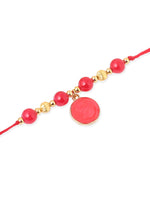 Thumbnail for NVR Men Set of 3 Multicolor Artificial Beads Thread Rakhi with Roli Chawal Chandan & Mishri
