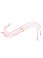 Thumbnail for NVR Men Set of 3 Gold Toned Thread Rakhi with Roli Chawal Chandan & Mishri