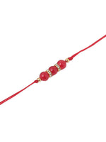 Thumbnail for NVR Men Set of 3 Red Artificial Beads & Pearls Thread Rakhi, Combo for Rakshabandhan