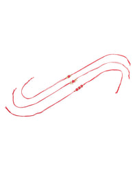 Thumbnail for NVR Men Set of 3 Red Artificial Beads & Pearls Thread Rakhi with Roli Chawal Chandan & Mishri