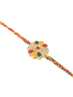 Thumbnail for NVR Set of 2 Artificial Beads & Sea Shell Floral Design Bhaiya Bhabhi Rakhi Combo