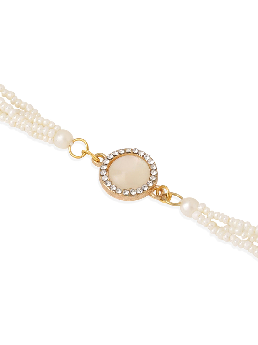 NVR Set of 2 White Pearls & Artificial Beads Bhaiya Bhabhi Rakhi Set, Combo for Rakshabandhan