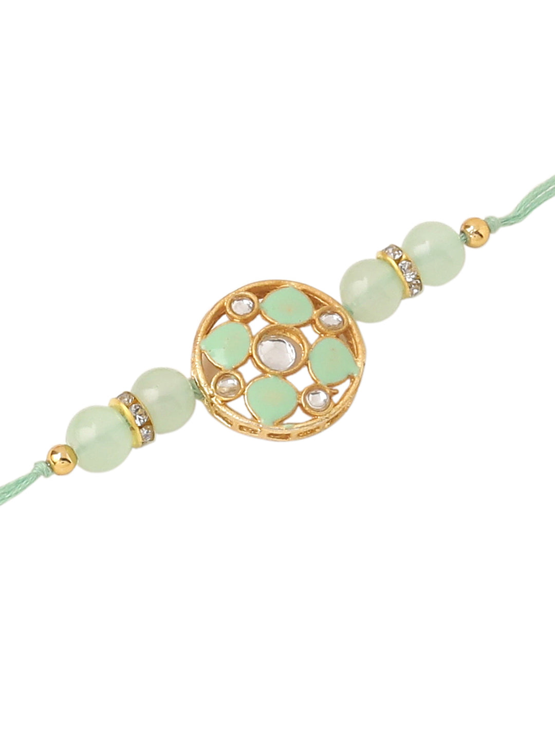 NVR Men Set of 2 Artificial Stones & Beads Floral Design Thread Rakhi Combo - Distacart