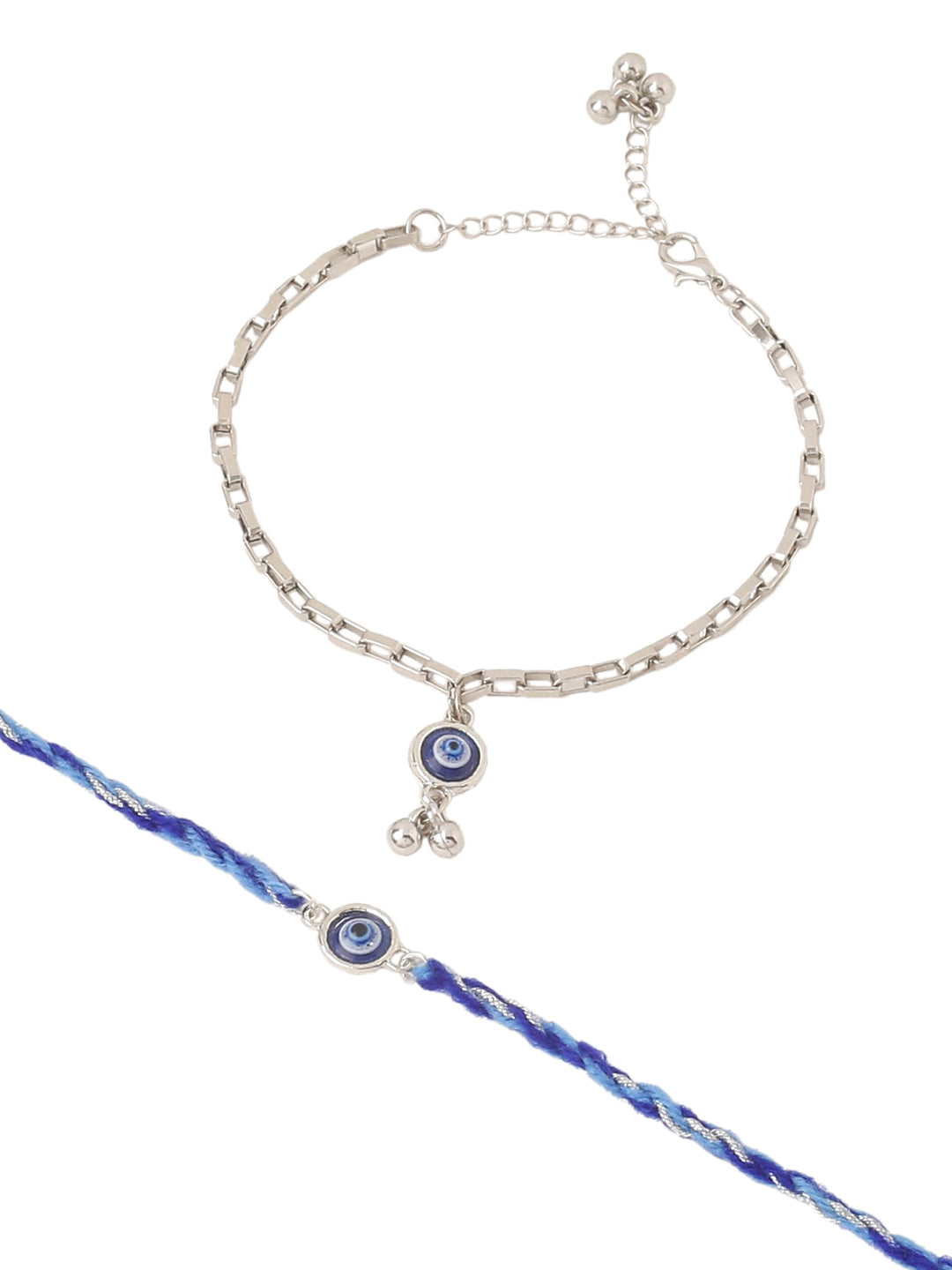 NVR Set of 2 Blue Evil Eye Bhaiya Bhabhi Rakhi, Combo for Rakshabandhan - Distacart
