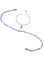 Thumbnail for NVR Set of 2 Blue Evil Eye Bhaiya Bhabhi Rakhi with Roli Chawal Chandan & Mishri