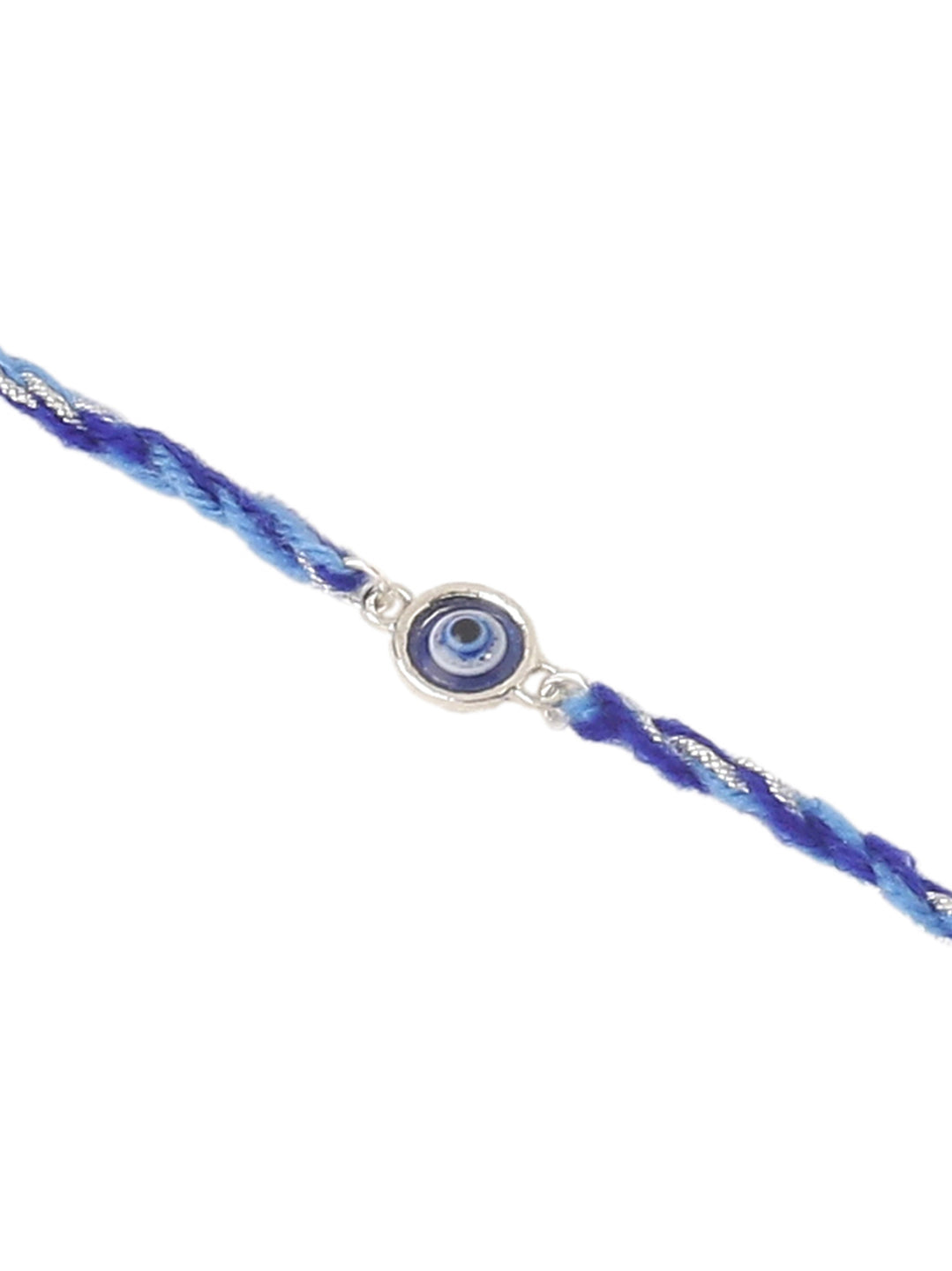 NVR Set of 2 Blue Evil Eye Bhaiya Bhabhi Rakhi with Roli Chawal Chandan & Mishri