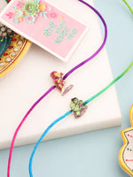 Thumbnail for NVR Kids Set of 2 Cartoon Design Multicolor Thread Rakhi with Roli Chawal Chandan & Mishri