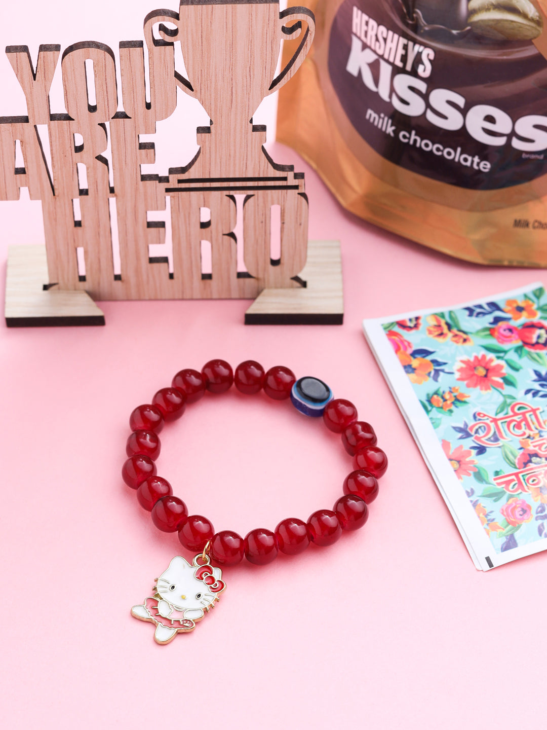 NVR Kids Cartoon Design Maroon Artificial Beads Thread Rakhi, Combo for Rakshabandhan - Distacart