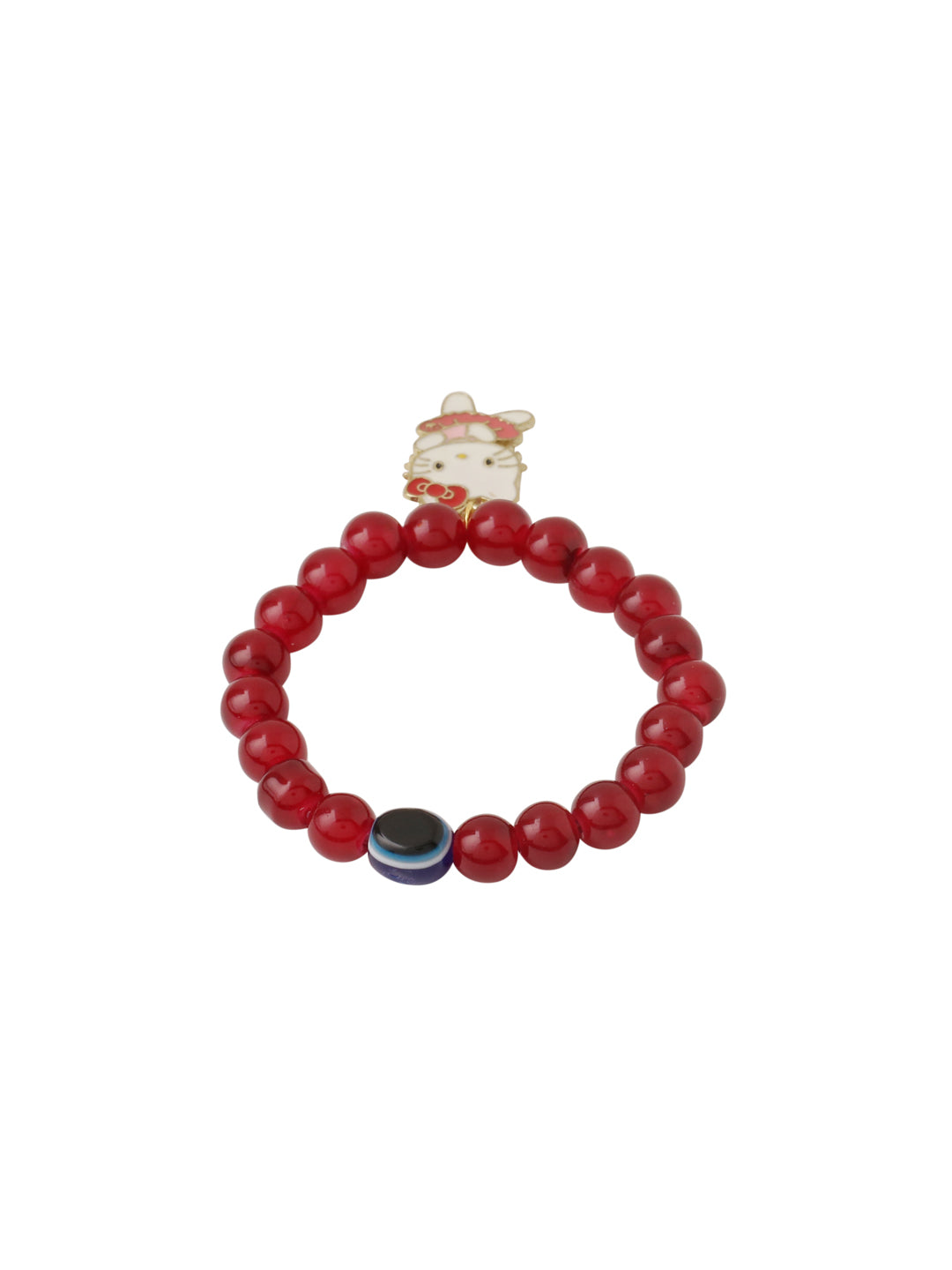 NVR Kids Cartoon Design Maroon Artificial Beads Thread Rakhi with Roli Chawal Chandan & Mishri