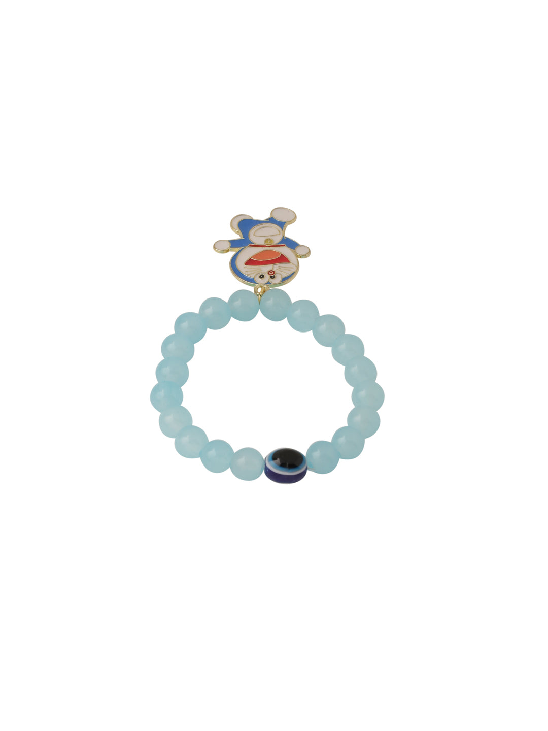 NVR Kids Cartoon Design Sky BLue Artificial Beads Thread Rakhi with Roli Chawal Chandan & Mishri