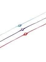 Thumbnail for NVR Set of 3 Multicolor Evil Eye Men's Thread Rakhi with Roli Chawal Chandan & Mishri