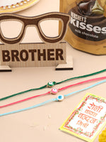 Thumbnail for NVR Men's Set of 3 Multicolor Evil Eye Thread Rakhi, Combo for Rakshabandhan - Distacart