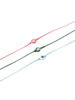 Thumbnail for NVR Men's Set of 3 Multicolor Evil Eye Thread Rakhi with Roli Chawal Chandan & Mishri