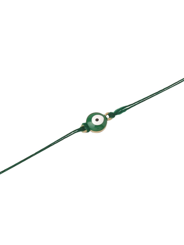 NVR Men's Set of 3 Multicolor Evil Eye Thread Rakhi with Roli Chawal Chandan & Mishri