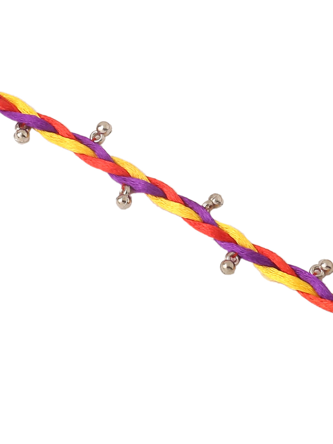 NVR Men Multicolor Artificial Beads Thread Rakhi with Roli Chawal Chandan & Mishri