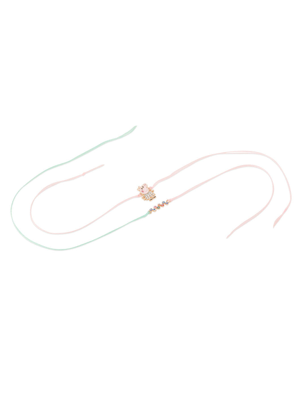 NVR Kids Set of 2 Cartoon Artificial Stones Thread Rakhi with Roli Chawal Chandan & Mishri