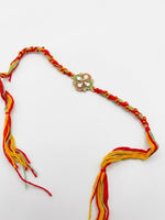 Thumbnail for NVR Traditional Artificial Stones Thread Rakhi with Roli Chawal Chandan Mishri - Dista
