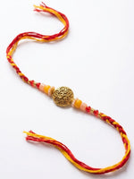Thumbnail for NVR Artificial Beads Decorative Om Design Religious Thread Rakhi with Roli Chawal Chandan - Dista