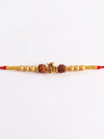 Thumbnail for NVR Om Design Rudraksh Thread Rakhi with Roli Chawal Chandan Mishri - Dista