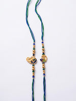 Thumbnail for NVR Set of 2 Krishna & Peacock Design Artificial Beads Thread Rakhi With Roli Chawal - Dista