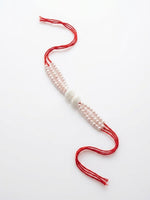 Thumbnail for NVR White Pearls & Red Thread Rakhi with Roli Chawal Chandan Mishri - Dista