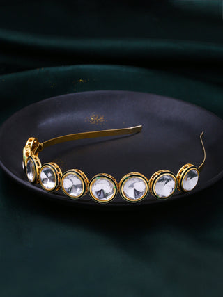 NVR Women Kundan Studded Hair Band