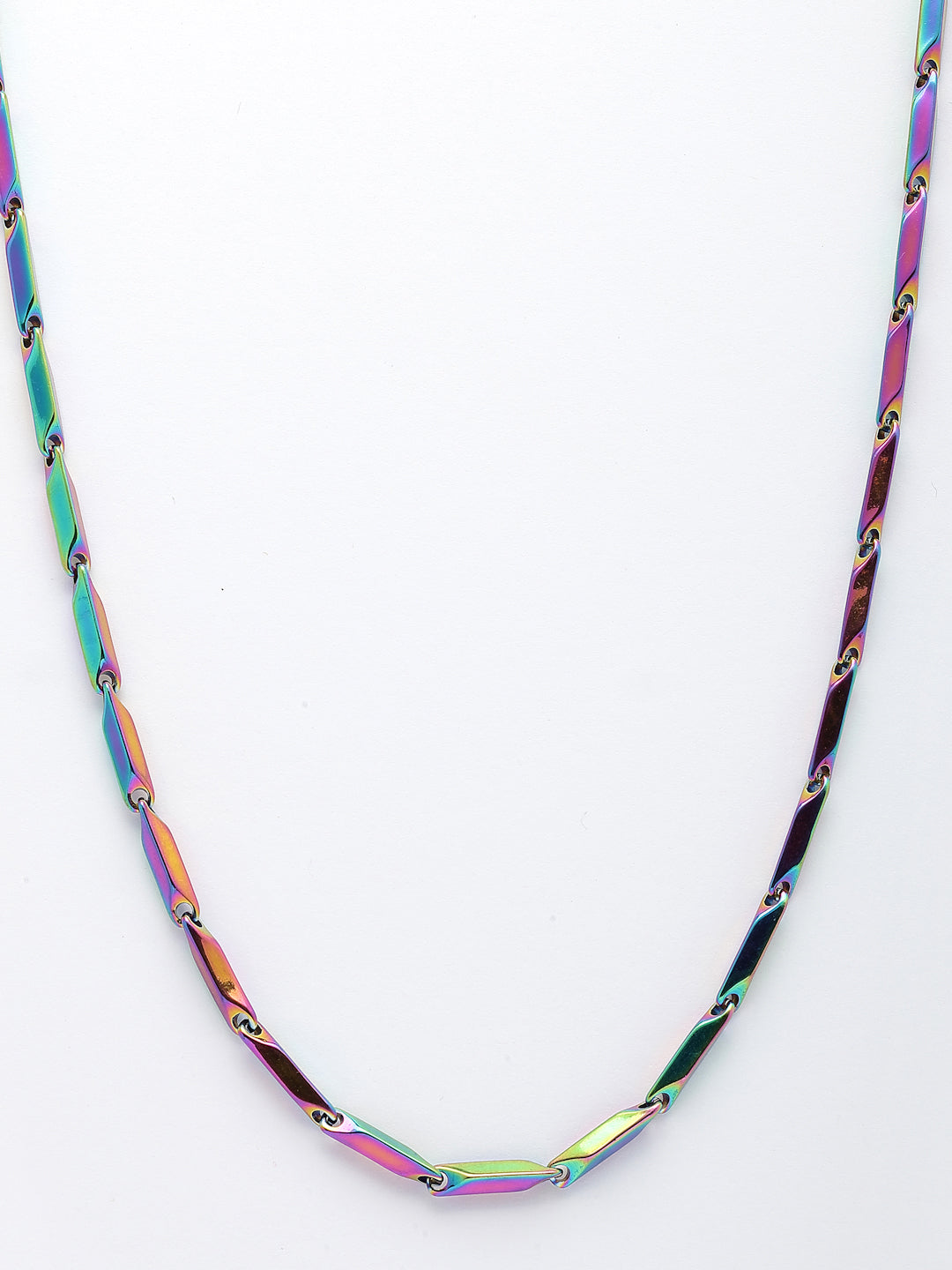 NVR Men Multicolor Rhodium-Plated Stainless Steel Chain - Distacart