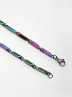 Thumbnail for NVR Men Multicolor Rhodium-Plated Stainless Steel Chain - Distacart