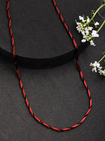 Thumbnail for NVR Men Maroon Rhodium-Plated Stainless Steel Chain - Distacart