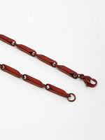 Thumbnail for NVR Men Maroon Rhodium-Plated Stainless Steel Chain - Distacart