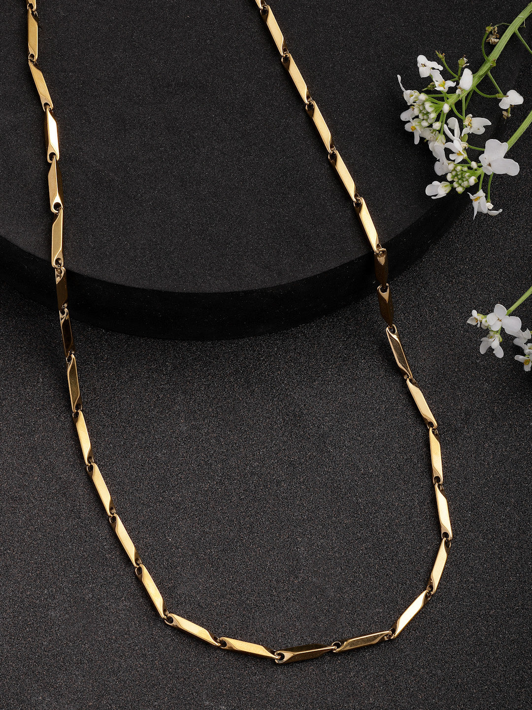 NVR Men Gold-Polished Stainless Steel Chain - Distacart