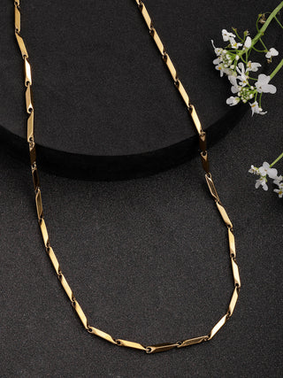 NVR Men Gold-Polished Stainless Steel Chain - Distacart
